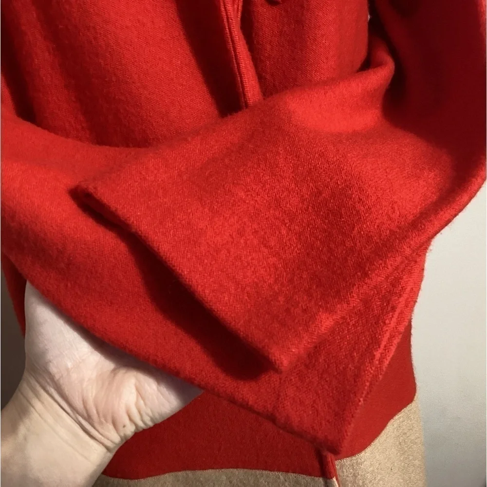 Classic 100% Wool Colorblock Coatigan Jacket Sz S Chic Minimal Sophisticated - Picture 9 of 16